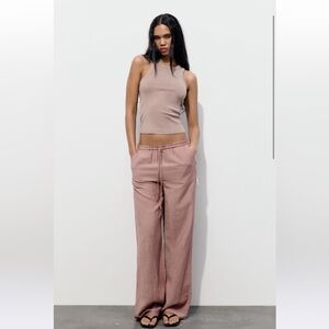 Zara Mauve Wide-Leg Pants